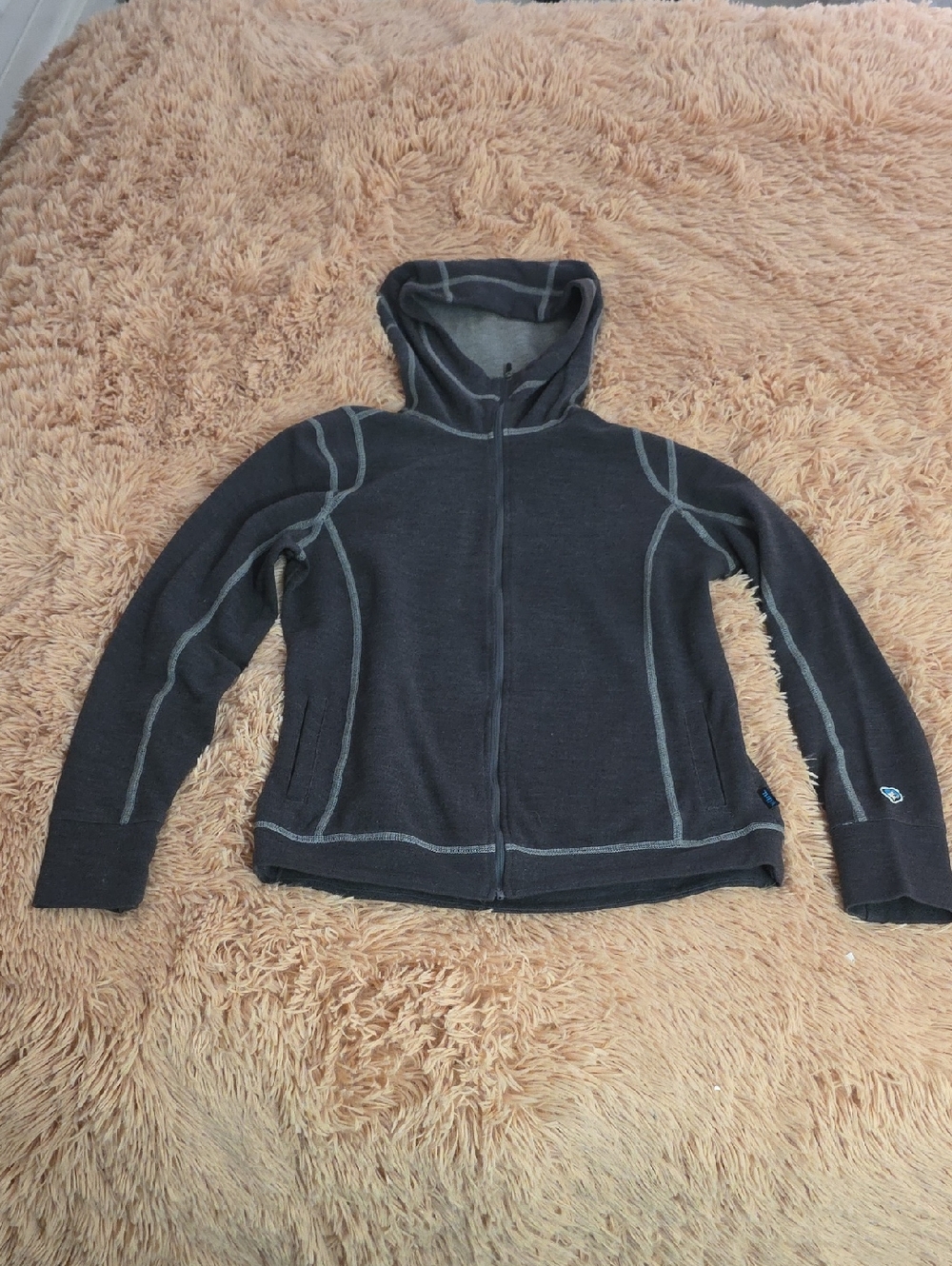 Kuhl Zipper Gray Hooded Sweatshirt Womens Small